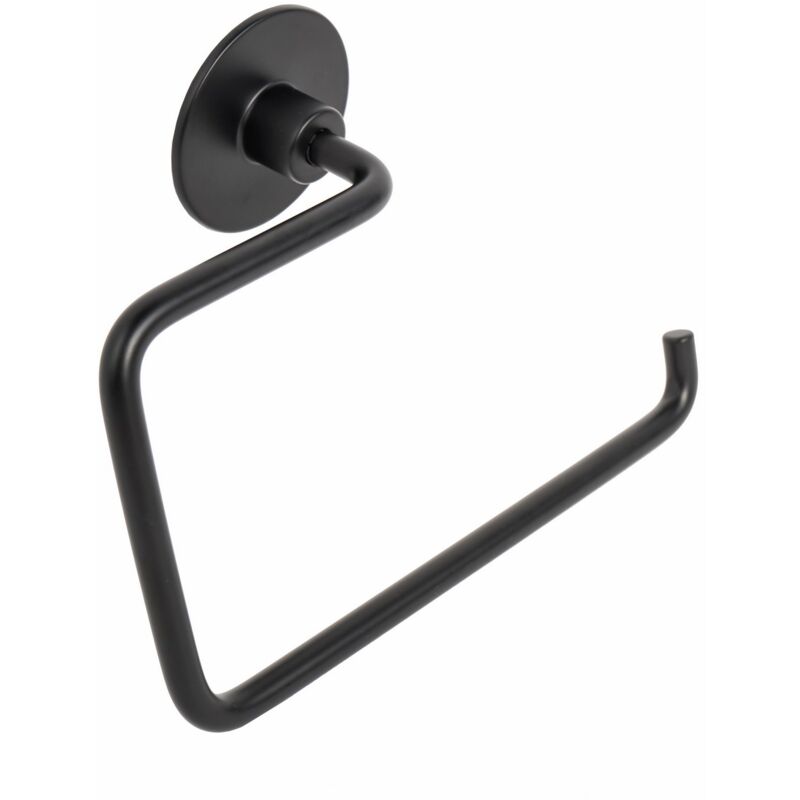 foto del prodotto metaform porta asciugamani ad anello bagno in acciaio nero mod. wind black