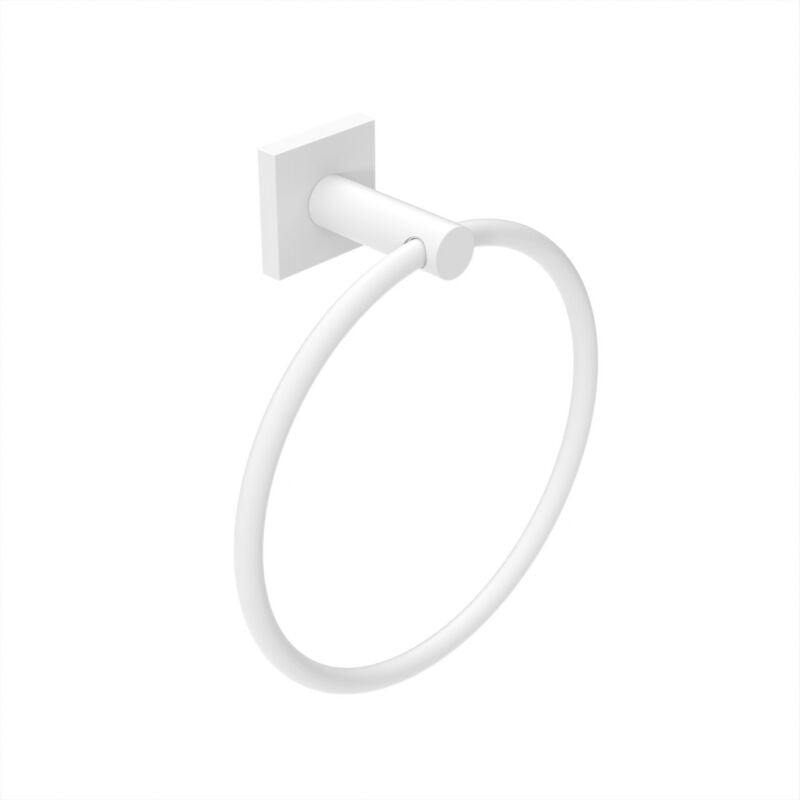 foto del prodotto metaform porta asciugamani ad anello da bagno biadesivo o viti hotel maison colore bianco