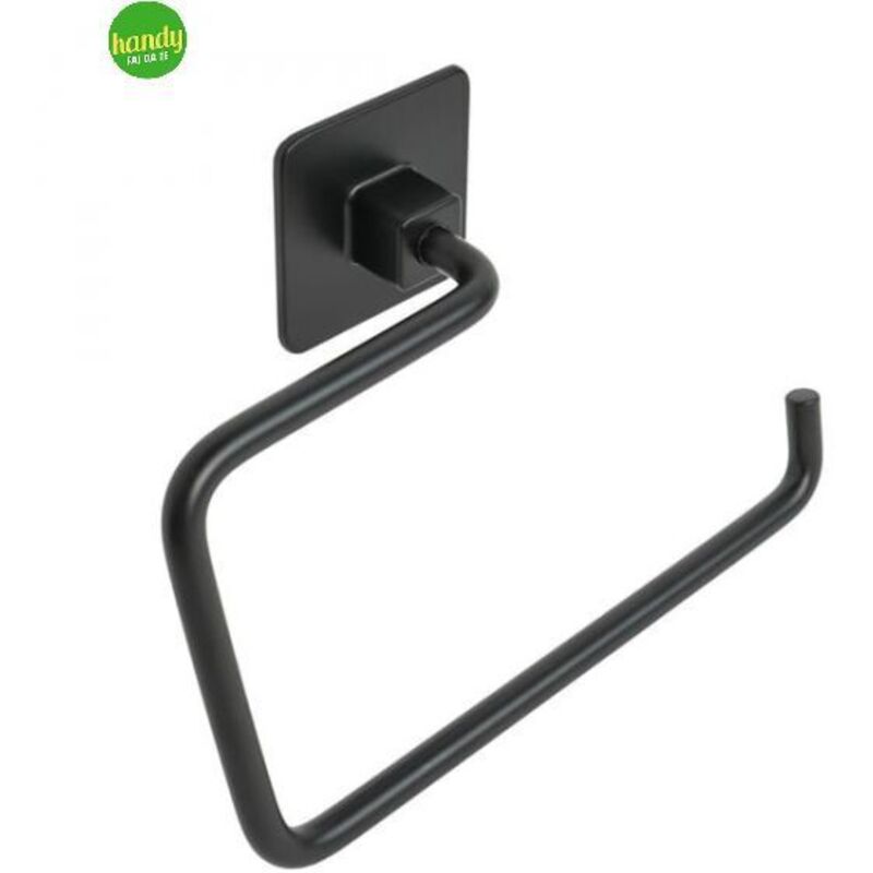 foto del prodotto metaform - porta asciugamani ad anello in acciaio nero mod. cold wind black