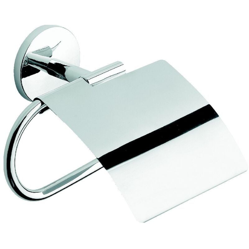 foto del prodotto metaform porta rotolo chiuso da parete cromo in acciaio cromato mod. one duo cromo