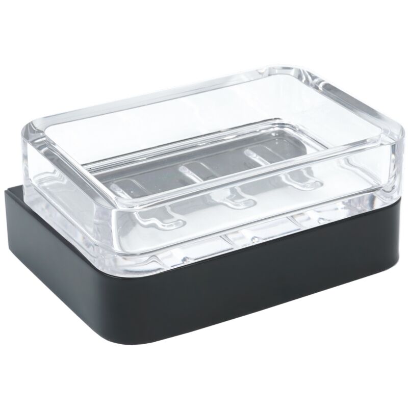 foto del prodotto metaform porta sapone a muro in acciaio nero opaco bagno mod. 25 black
