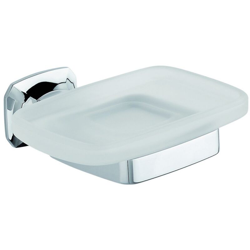foto del prodotto metaform porta sapone da parete cromo in ottone cromato e vetro mod. aida