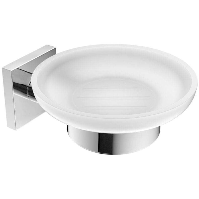foto del prodotto metaform porta sapone da parete cromo in ottone cromato e vetro mod. suite
