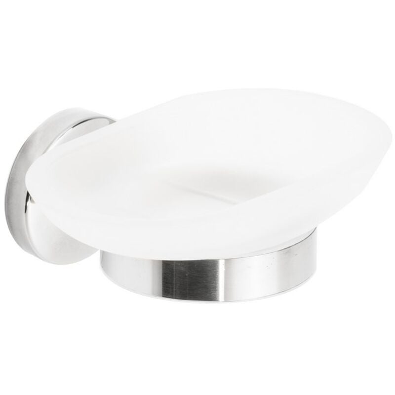 foto del prodotto metaform porta sapone da parete lucida in acciaio e vetro mod. t line