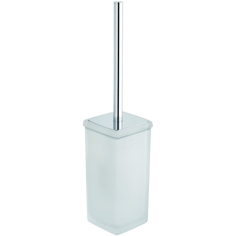 foto del prodotto metaform porta scopino da terra cromo in ottone cromato e vetro mod. aida