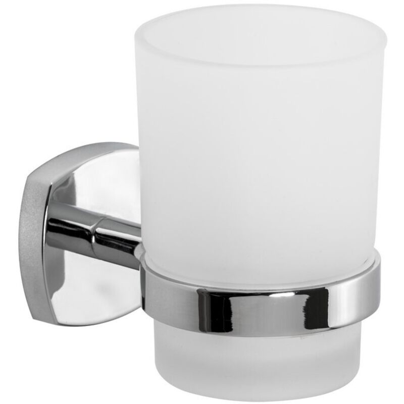 foto del prodotto metaform porta spazzolini da parete cromo in acciaio cromato e vetro mod. starter