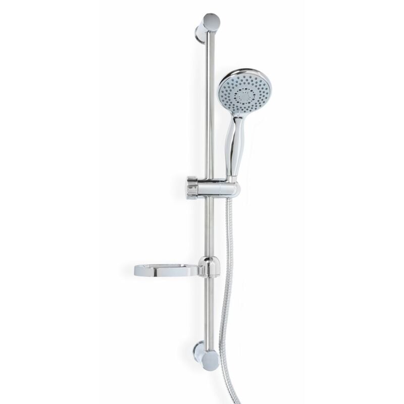 foto del prodotto metaform saliscendi doccia 3 getti doppia aggraffatura in acciaio inox e abs mod. sun set