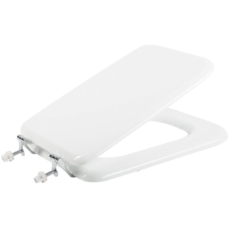 foto del prodotto metaform - sedile wc bianco copriwater copriasse in mdf con coperchio mod. conca fit