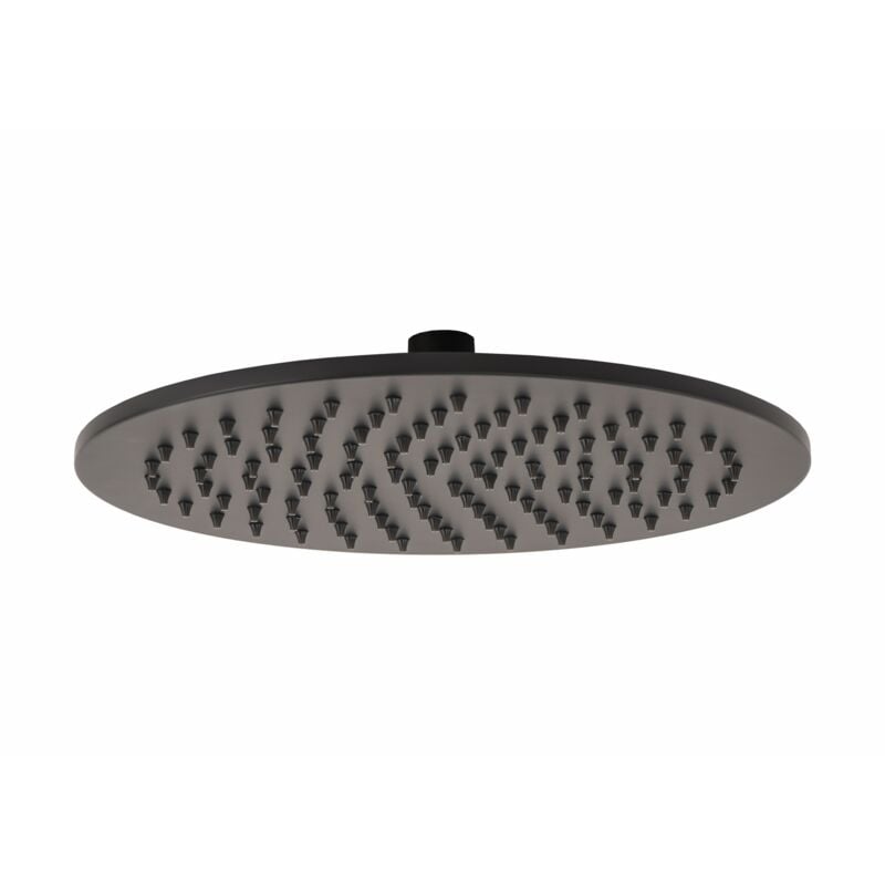 foto del prodotto metaform soffione doccia tondo nero 20 cm effetto pioggia mod. seven
