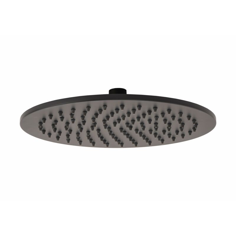 foto del prodotto metaform soffione doccia tondo nero 25 cm effetto pioggia mod. seven