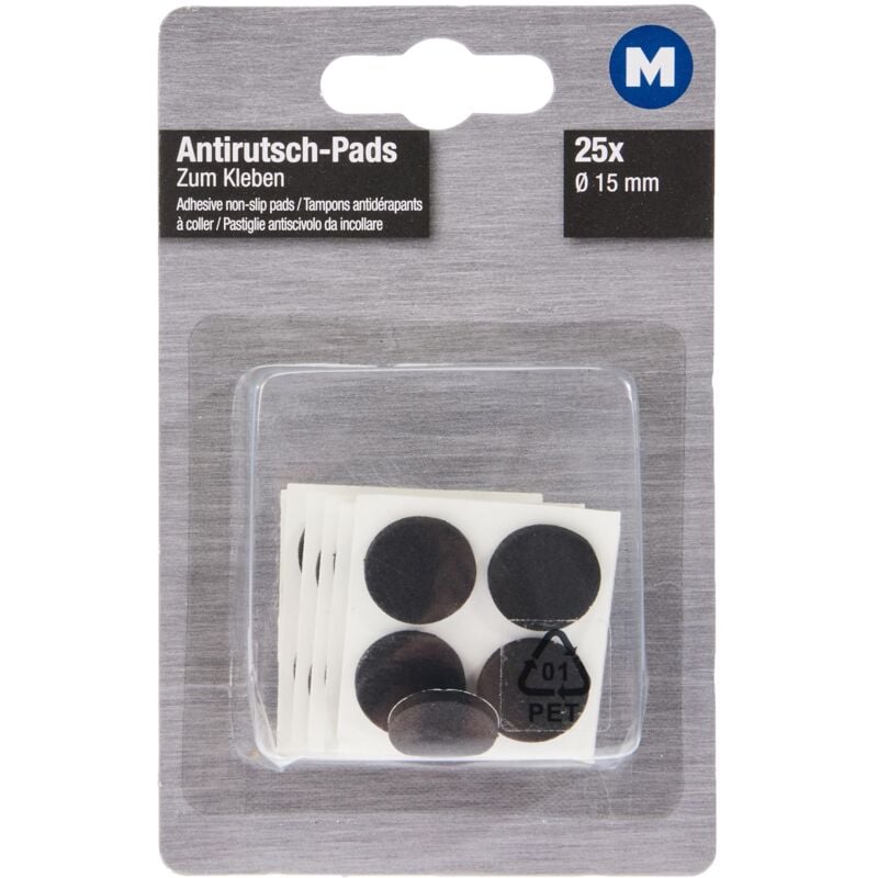 foto del prodotto metafranc - cuscinetti antiscivolo 15 mm autoadesivi nero 25 pezzi assorbenti antiscivolo per mobili oggetti eva pad nel set gommini in