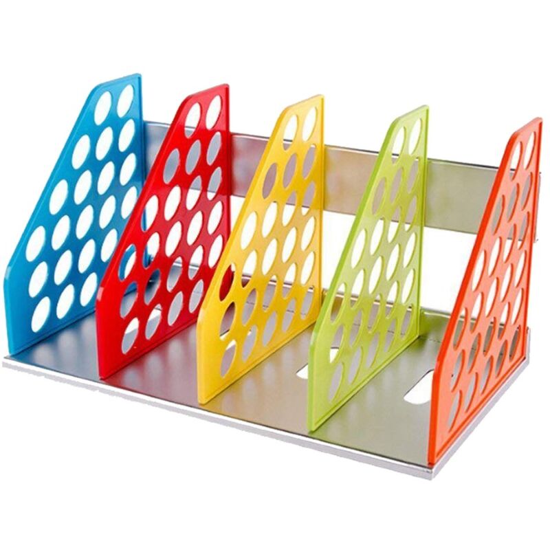 foto del prodotto metal bookends four grid bookends foldable filing pad pp bookends diy color shelf suitable for study kid s room 38 x22 x21cm