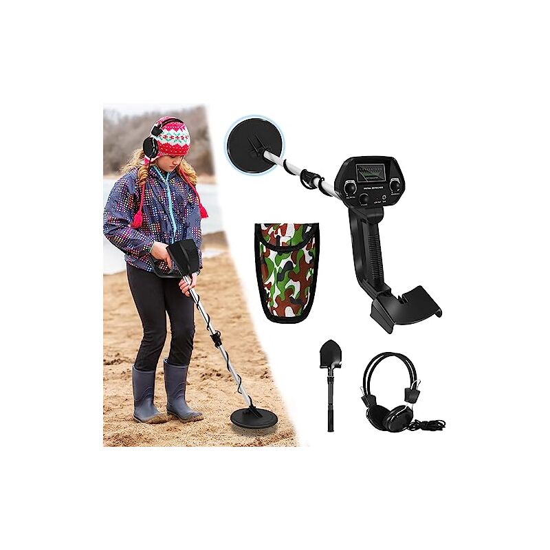 foto del prodotto metal detector metal detector per bambini impostato fino a 30 cm di profondit con pala, cuffie e borsa per il trasporto metal detector metal