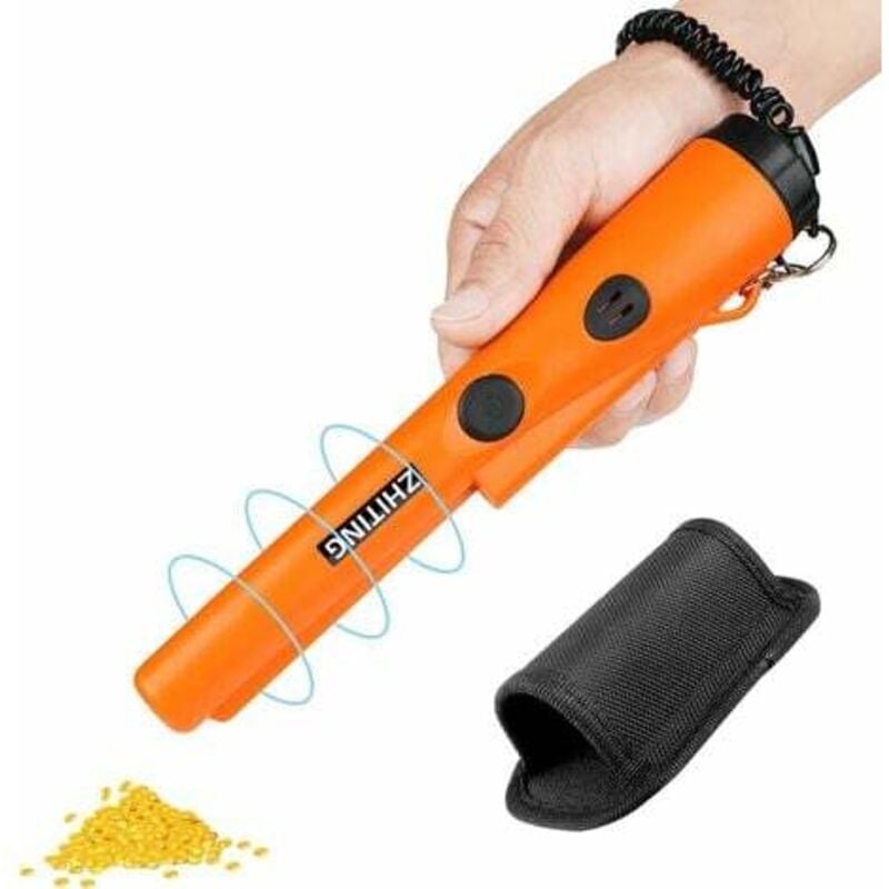 foto del prodotto metal detector, metal detector portatile impermeabile, con led e indicatori di vibrazione, per caccia al tesoro, alta precisione per