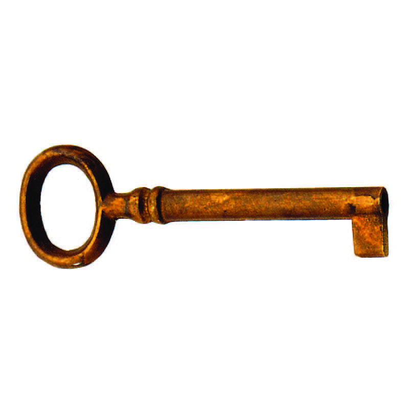 foto del prodotto metal style chiavi per mobili mod.33718 in ottone patinato pulito mm.81x24 lunghezza gambo mm.53