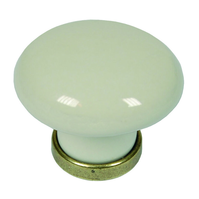 foto del prodotto metal style pomoli tondi in porcellana mod.p04.01 avorio mm.31x26h.