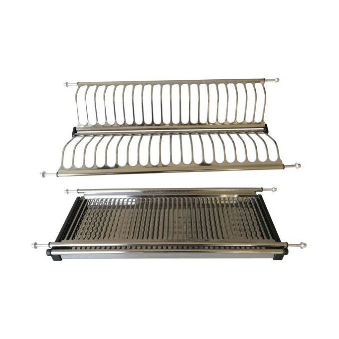 foto del prodotto metal style scolapiatti inox raccogligocce 86cm