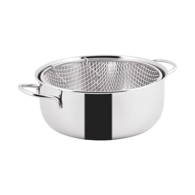 foto del prodotto metalsomma friggitrice cm 24 acciaio inox aisi 430 con cestello in alluminio antiruggine