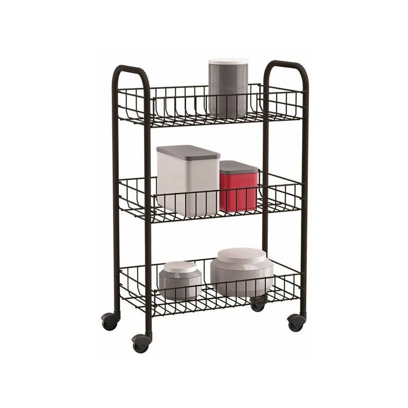 foto del prodotto metaltex carrello multiuso a 3 ripiani siena anniversario 340633038 nero