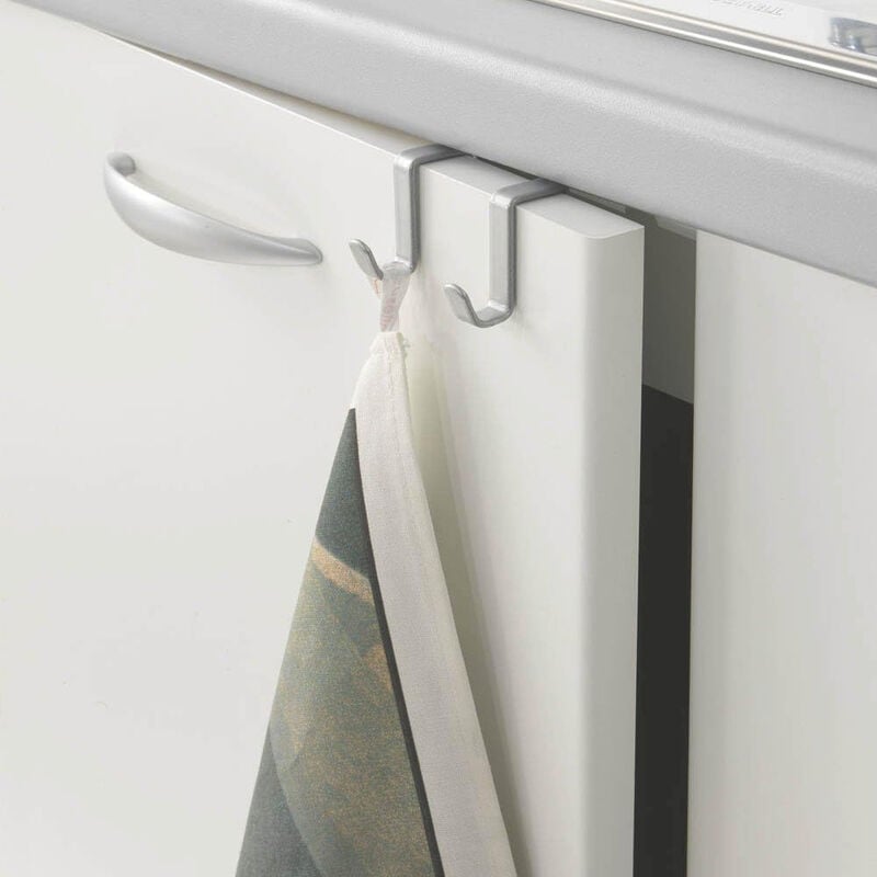 foto del prodotto metaltex gancio per ante mobili da cucina porta strofinacci da appendere galileo