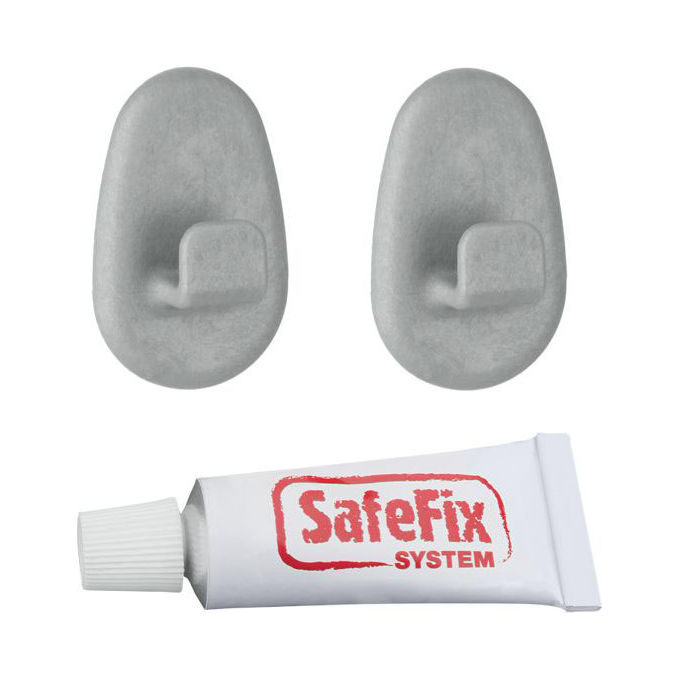 foto del prodotto metaltex gancio polytherm safe fix grigio 2 pezzi