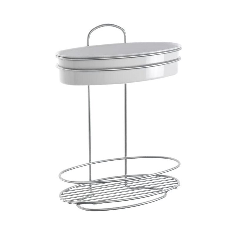 foto del prodotto metaltex mensola ovale orbit a 2 ripiani 26x13x35 cm
