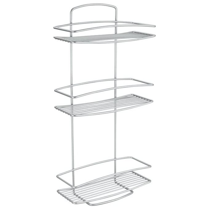 foto del prodotto metaltex mensola rettangolare a 3 piani serie onda cm.26x11x53 fer 324366