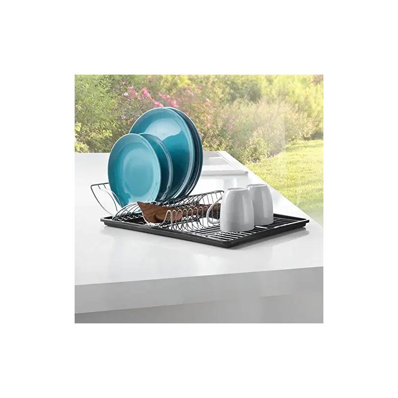 foto del prodotto metaltex scolapiatti wingtex colapiatti base con vaschetta raccogli gocce raccogligocce
