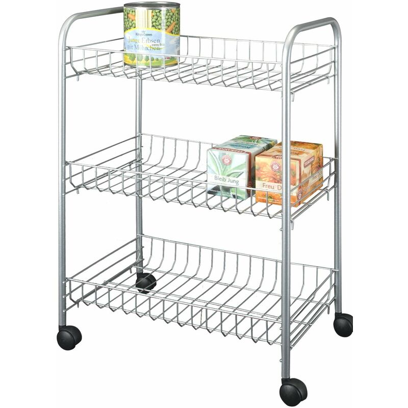 foto del prodotto metaltex sprinter 938000039 carrello multiuso 3 ripiani, colore argento