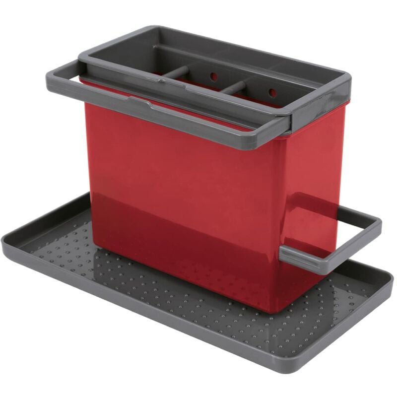 foto del prodotto metaltex tidytex lavandino ordinato, plastica abs, rosso grigio, 24 x 13 x 14 cm