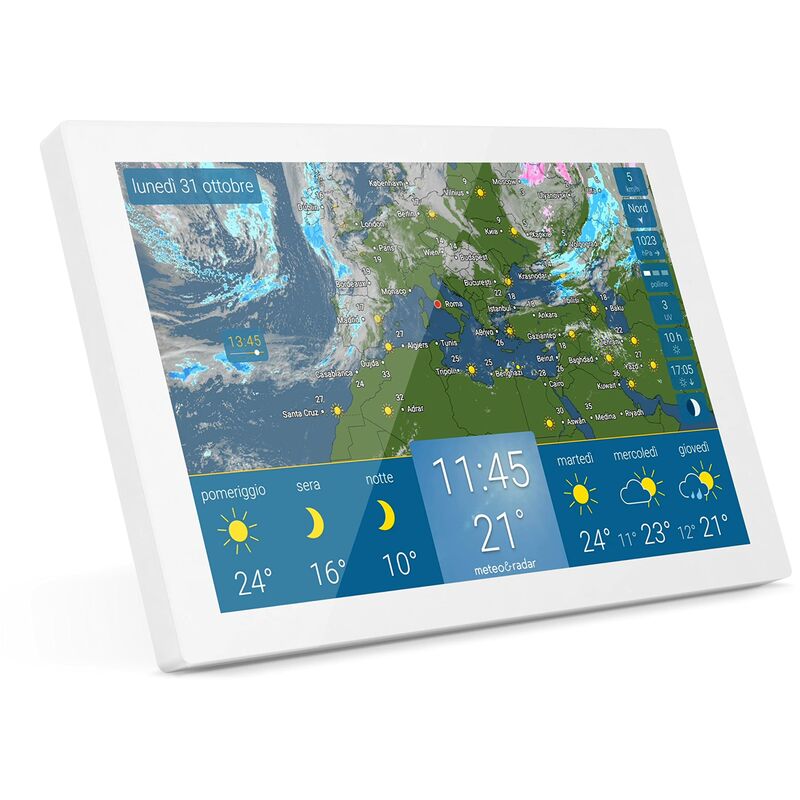 foto del prodotto meteo radar home stazione meteorologica wireless per interni facile da usare, previsioni del tempo su display a colori, allerte meteo, radar