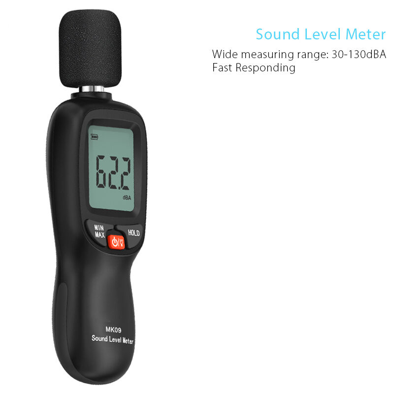 foto del prodotto meterk misuratore di livello sonoro lcd digitale 30 130 db a strumento di misurazione del volume del suono tester di monitoraggio dei decibel