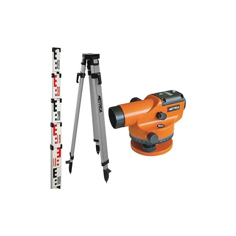foto del prodotto metrica - kit di livelle ottiche 32x portata 1000m + treppiede + mirino 4m - 89222