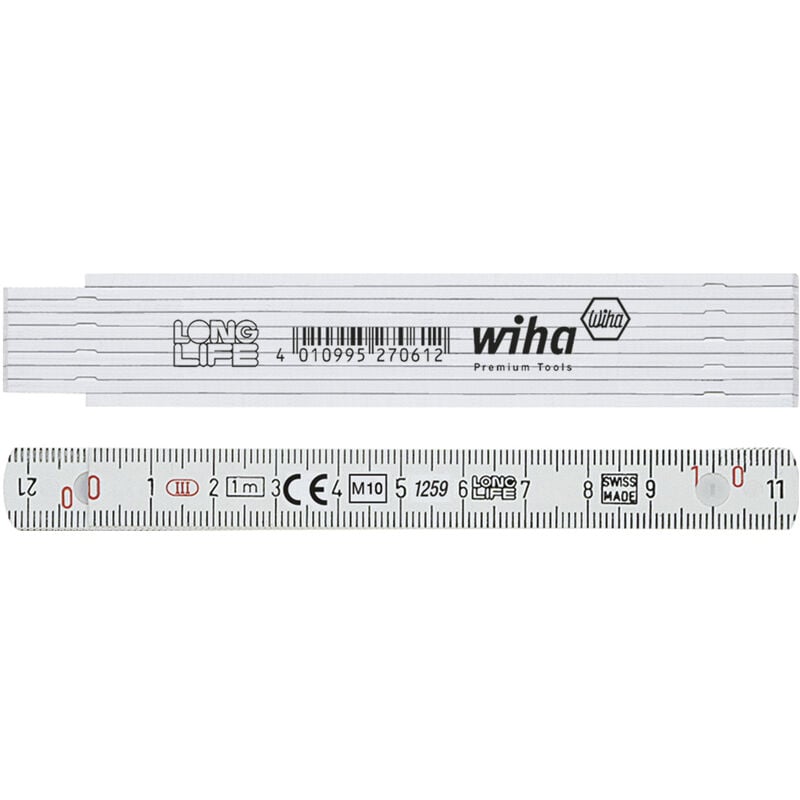 foto del prodotto metro a stecche longlife, 1 m metrico, 10 stecche 13 mm 27062 wiha