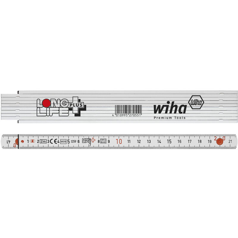 immagine 0 del prodotto metro a stecche longlife plus, 2 m metrico, 10 stecche 15 mm 27055 wiha