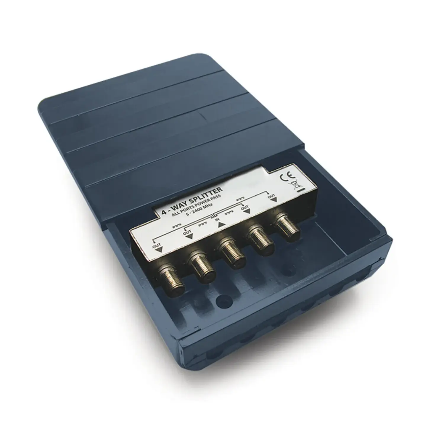 foto del prodotto metronic partitore esterno palo antenna tv o sat 5 2300mhz 1 ingresso 4 uscite