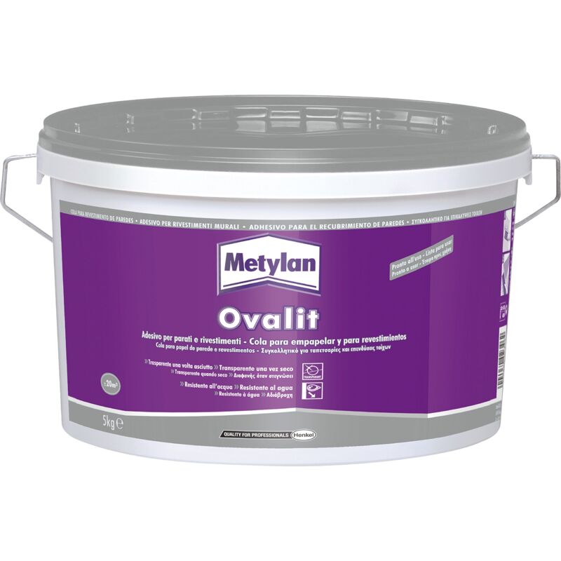 foto del prodotto metylan ovalit, adesivo bianco in pasta per parati, tessuti murali, juta, fibra di vetro, fogli di plastica metallizzati, fogli in pvc con retro in