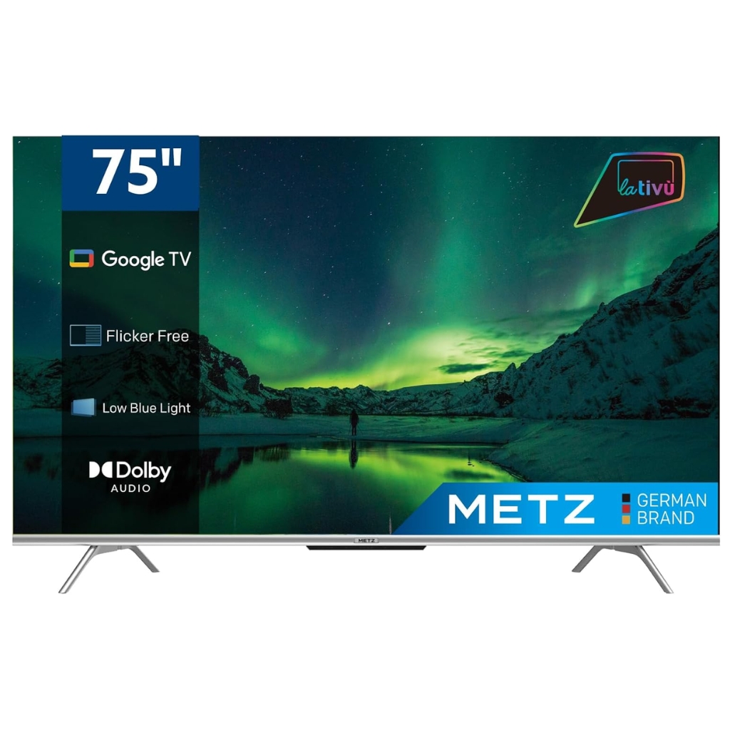 foto del prodotto metz 75mud7000z tv led 754k ultra hd 3840x2160 smart tv classe f nero