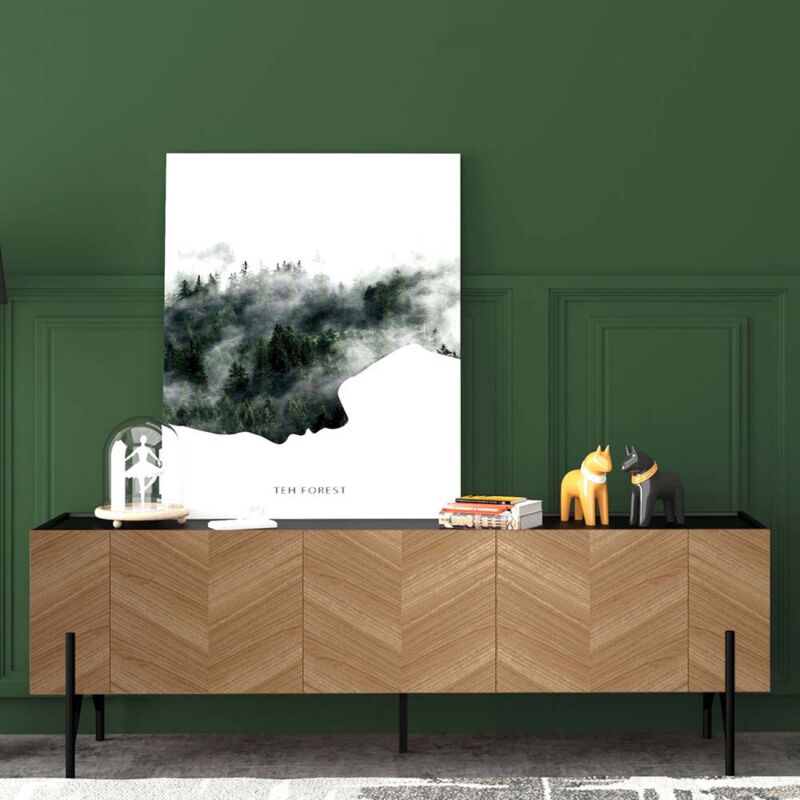 foto del prodotto meuble tv vintage bois motif chevron sequoia