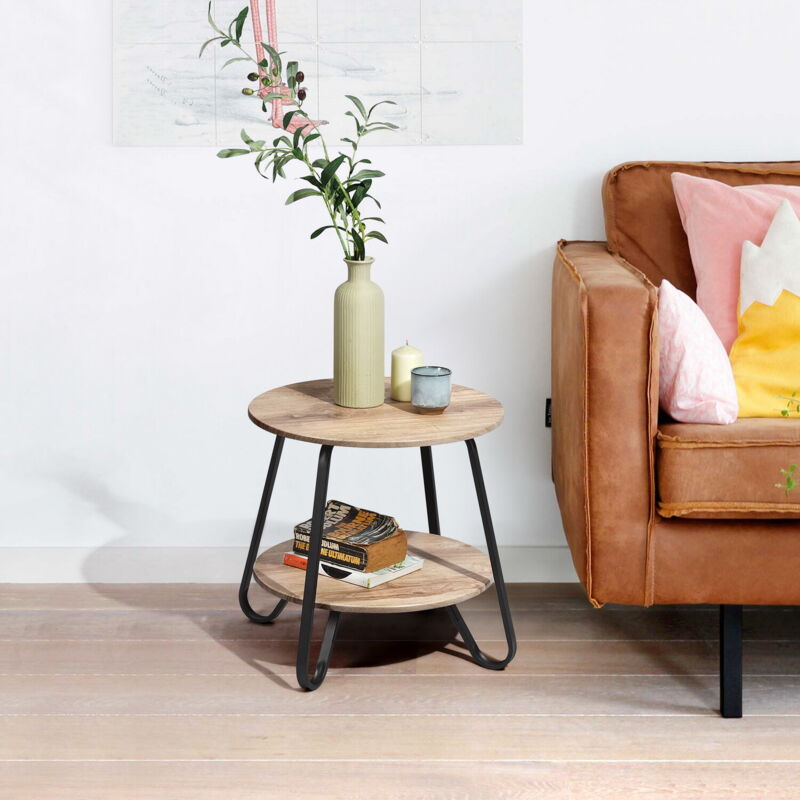immagine 0 del prodotto meubles cosy tavolino con piano in legno pi struttura in metallo e un ripiano in stile scandinavo