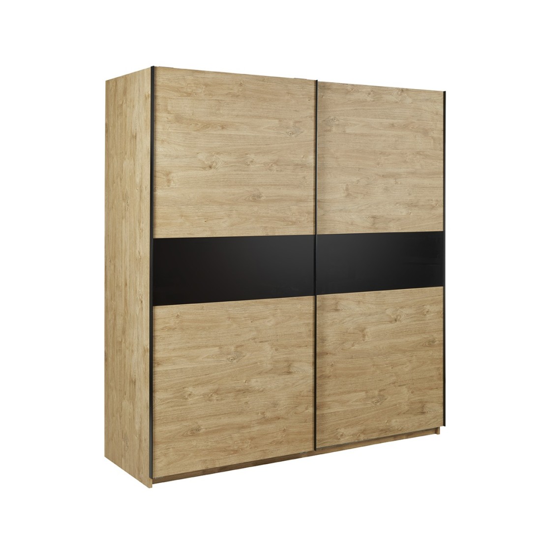 foto del prodotto meublorama armadio 200cm per camera da letto con 2 porte scorrevoli collezione morgane colore quercia dorata