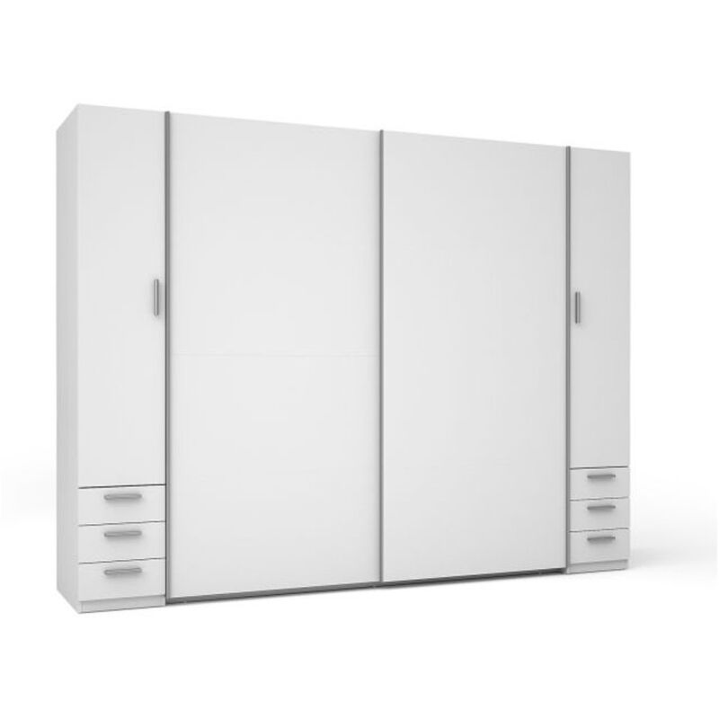 foto del prodotto meublorama armadio 4 porte con 6 cassetti bianco collezione star