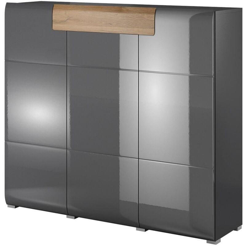 foto del prodotto meublorama buffet grande modello collezione ohio. color antracite e quercia. stile design.