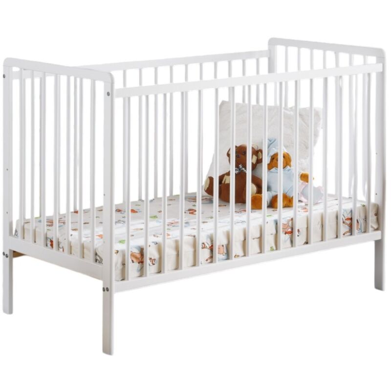 foto del prodotto meublorama lettino e materasso per bambini evolutivo della collezione lutin, regolabile in altezza. colore bianco opaco.