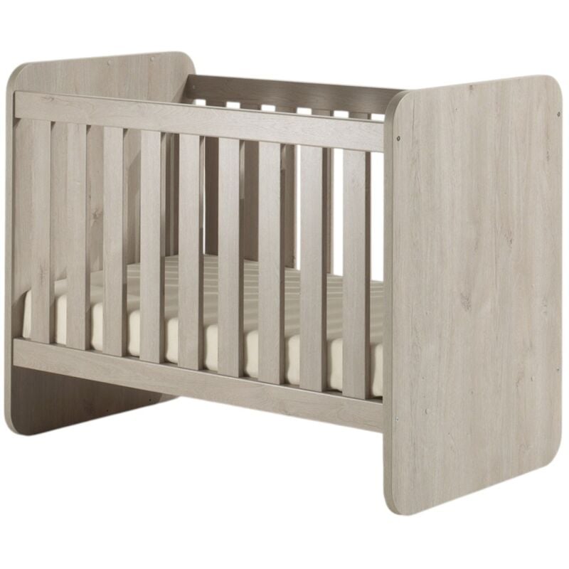 foto del prodotto meublorama lettino per bambini robusto 60x120 trasformabile in letto per bambini 90x200 colore rovere chiaro collezione dany