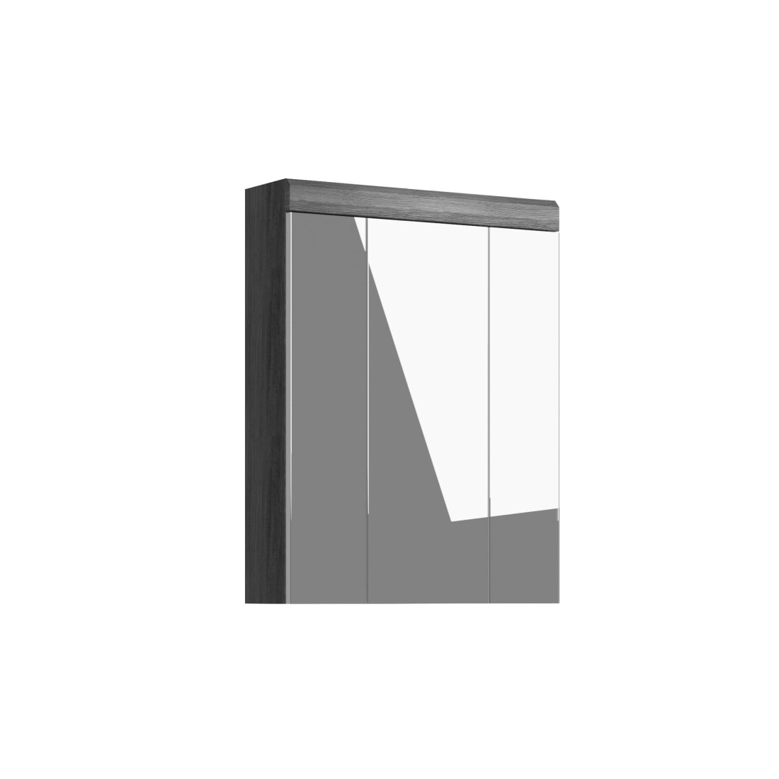 foto del prodotto meublorama mobile da bagno alto scott 3 porte con specchio grigio scuro e bianco 60x79x18 cm