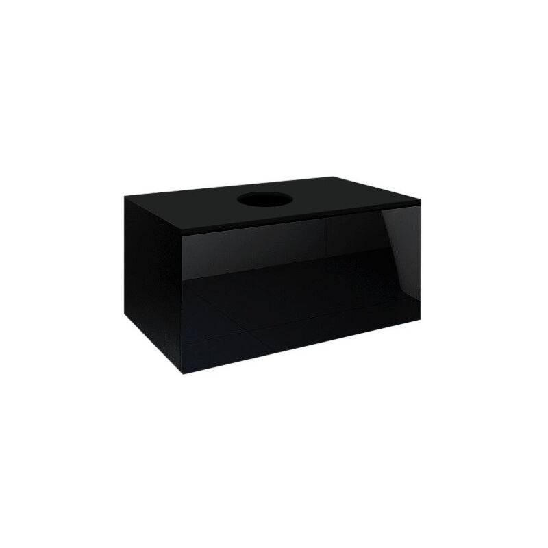 foto del prodotto meublorama mobile sottolavabo sospeso collezione owl, colore nero opaco e nero lucido, ideale per un bagno di design.