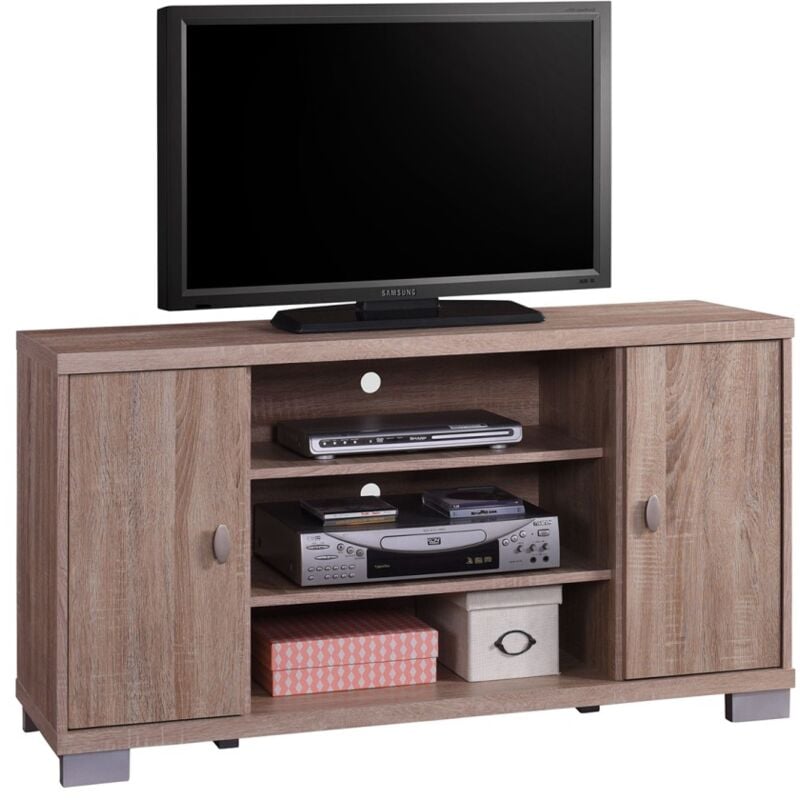 foto del prodotto meublorama mobile tv belek 120 cm con 2 ante e 3 vani color sonoma.