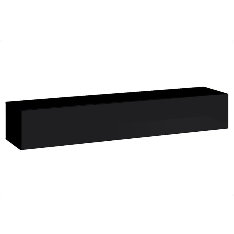 foto del prodotto meublorama mobile tv sospeso 180cm colore nero collezione switch. finiture lucide.