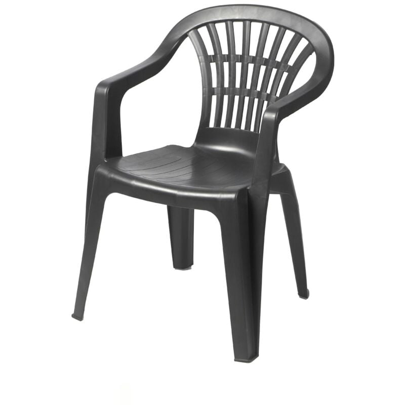 foto del prodotto meublorama sedia da giardino in plastica di alta qualit grigio antracite dimensioni 55x60x81 cm